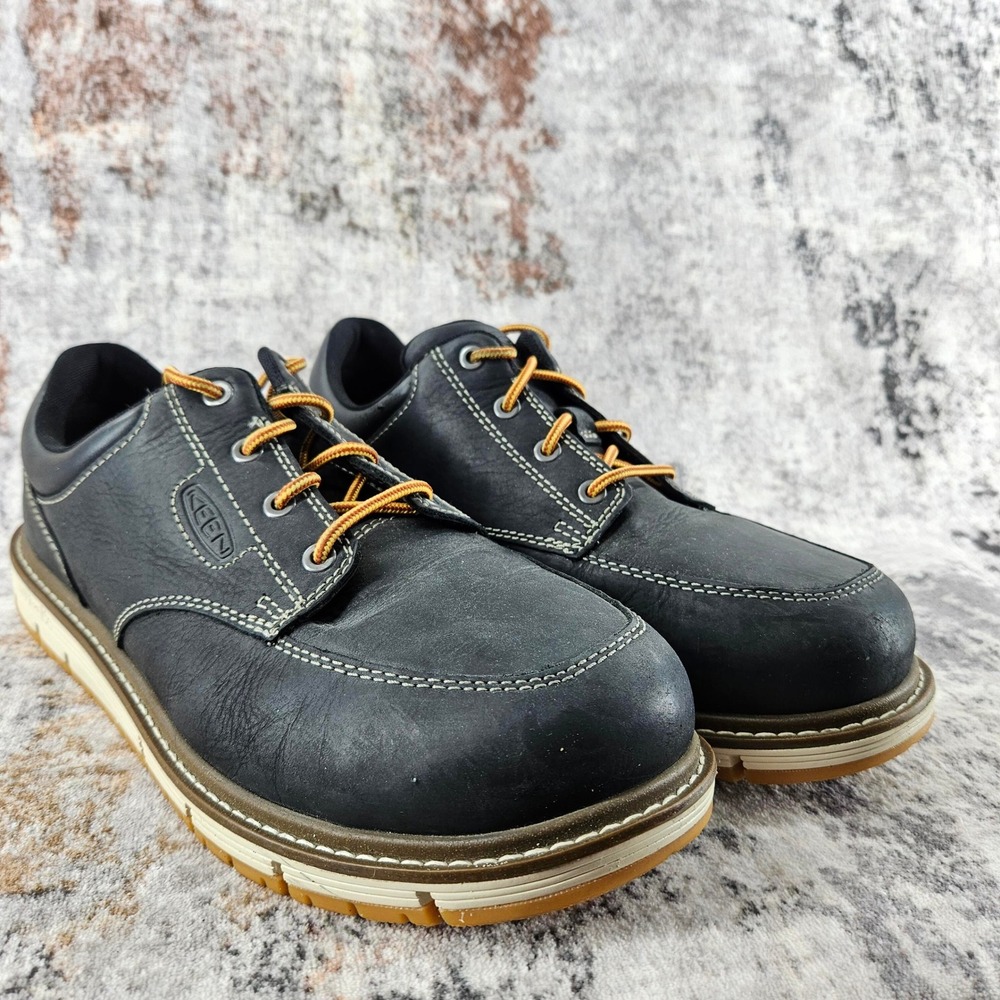 Keen Utility San Jose Oxford Black Leather Aluminum Toe Work Shoes Men 10EE Wide